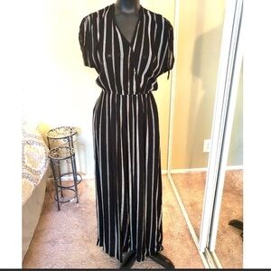 Band of Gypsies Black and White Stripe Jumpsuit